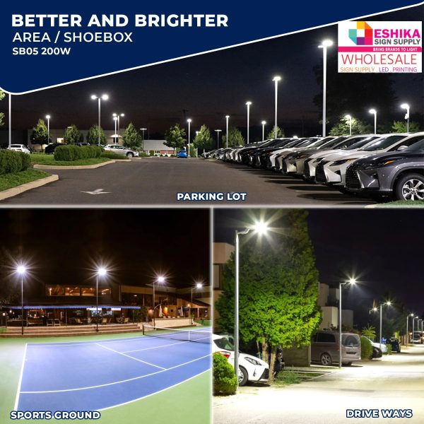 200W LED Shoebox Area Light - Parking Lot/Street Light - Image 8