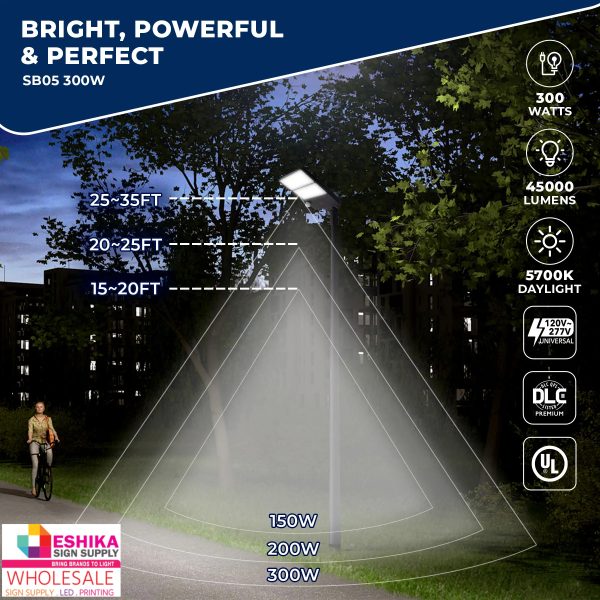 300W LED Shoebox Area Light - Parking Lot/Street Light - Image 2