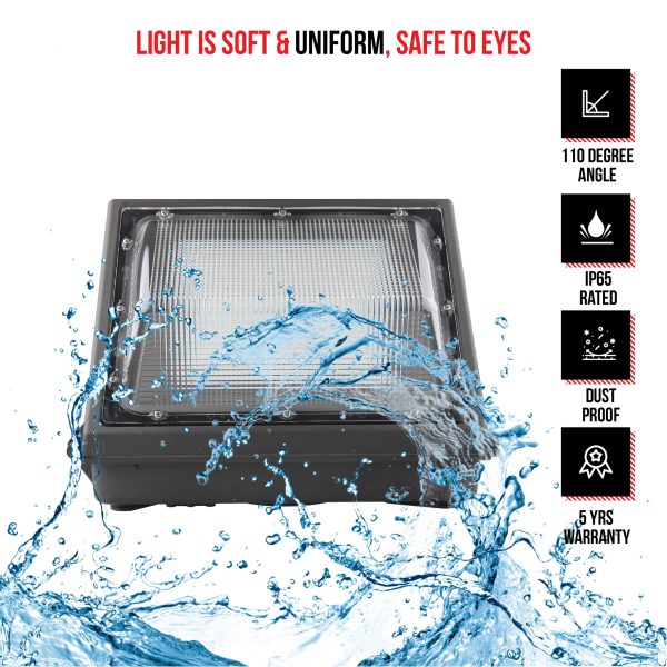 80W LED Outdoor Commercial Wall Pack Light - Image 4