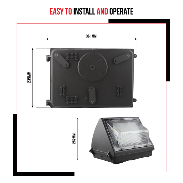 80W LED Outdoor Commercial Wall Pack Light - Image 3